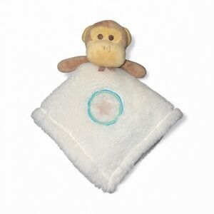 Baby Gear Monkey Lovey Security Blanket Star Circle Blue Green Cream Tan